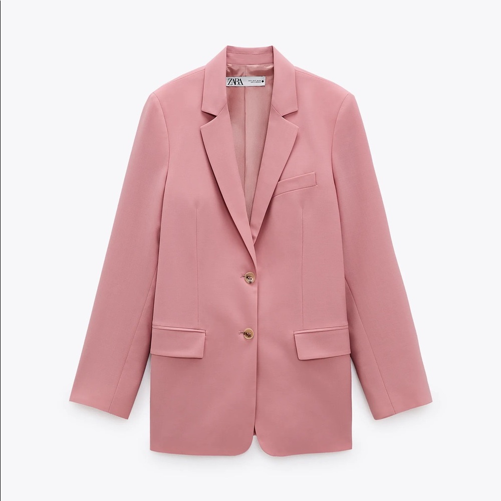 zara pink blazer
